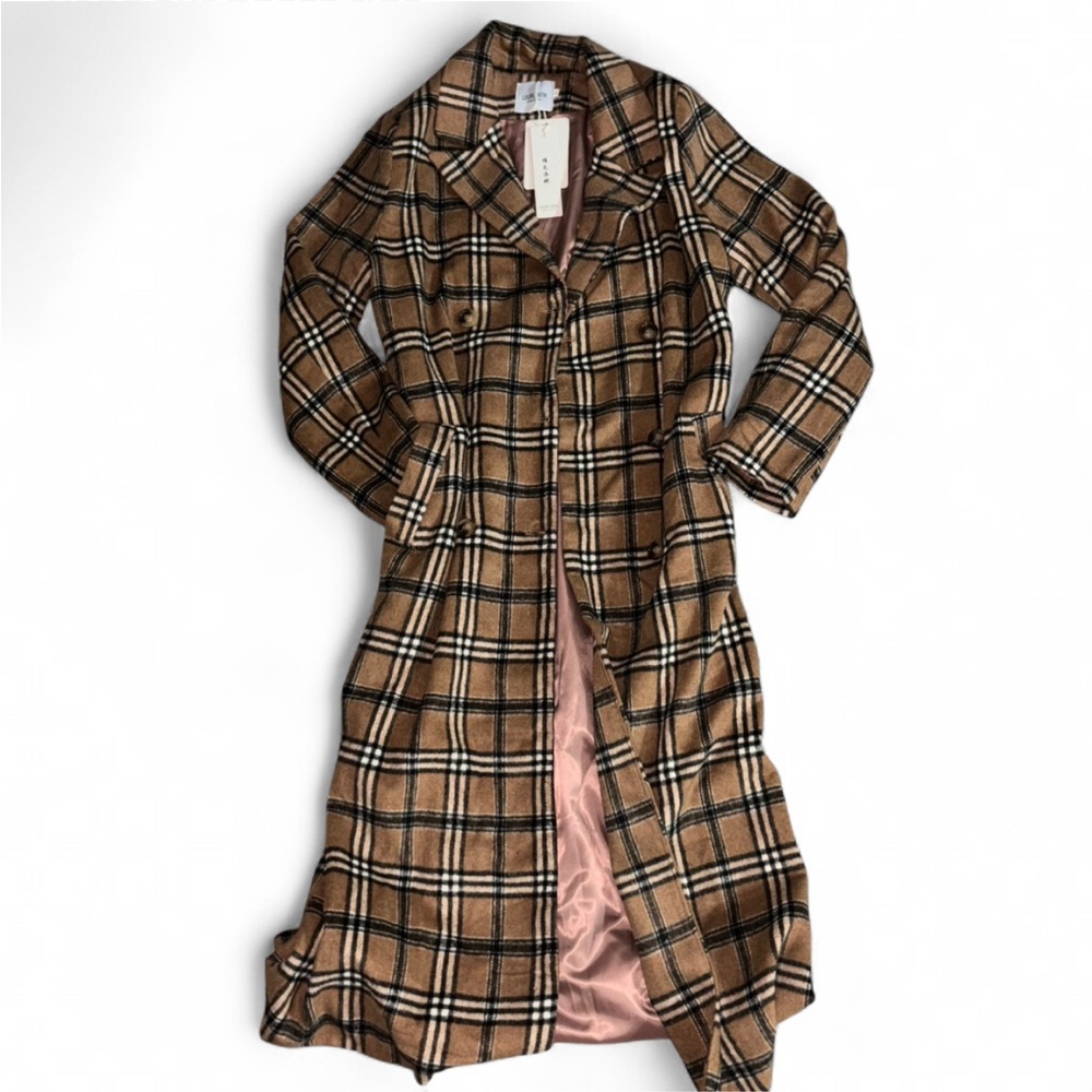 Plaid Long Coat - Brown🦋